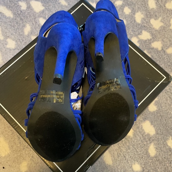 Cobalt blue strappy heels never worn - Picture 5 of 6